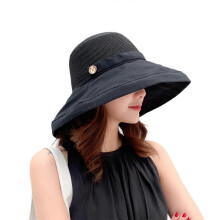 (Black) Fashionable Fisherman Hat Wide Brims Sun Hat With Decorative Wooden Button Foldable Beach Hat Sunshade Hat Fishing Caps  Yellow