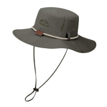 (black, 55-60cm) Men Bucket Hat Summer Leather Rope Chain Sun Hat Waterproof Outdoor Hiking Fishing Cap UV Protect Cowboy Hat Sunshade Breathable