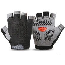 (green-1, L) Men Women Half Finger Gloves Breathable Non-Slip Outdoor Road Bike Summer Gym Training Gloves