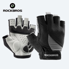 (S030-2BL, S) Half Finger Bike Gloves MTB Road Spring Summer Breathable Shorts Bicycle Gloves Men Women Gel Padded Cycling Gloves ROCKBROS