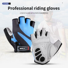 (gray, M) Cycling Gloves Silicone Pad Adjustable Tightness Comfortable Half Finger Gloves for MTB Road Bike Unisex Sports Gloves