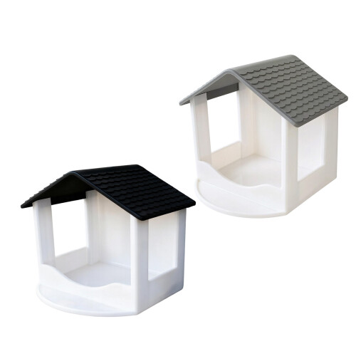 Multiuse Bird Feeder Safe Plastic Feeding Station-white gray 1
