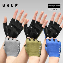 (Pink, S) GRC Half Finger Cycling Gloves Shock-Absorbing Breathable Summer Bike Gloves Anti-Slip Sports Riding Glove for MTB Road Bicycle