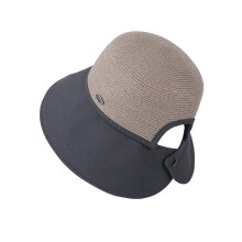 (Mocha dark gray eave) Trendy Sun Hat With Ponytail Friendly Design Lightweight And Portable Outdoor Hat For Hiking Vacation And Sports Multicolor
