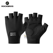 (S403 black, XXL) ROCKBROS Cycling Gloves Shock Absorption Bike Gloves Half Finger Seamless Breathable Bicycle Gloves with XRD Palm Pad