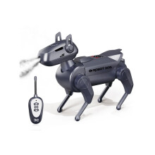 (Black) Remote Control Robot Toys, Mechanical Spray Dog Model Move Forward Backward One-click Spray Mini Dog Gifts For Kids
