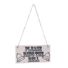Please Ring das Bell Holzschild zum AufhäNgen im Shabby-Chic-Stil