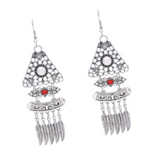 Fashionable Retro Turquoise Earrings Long Drop Fringe Styles-A