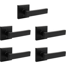 Manija de puerta decorativa negra de 5 unidades, modelo 2025, para interiores, sin giro, SZRH AJ