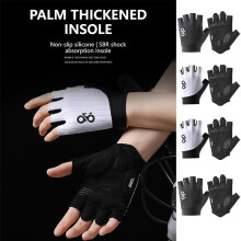 (black L) Cycling Half Finger Gloves Bicycle Anti Slip Shock Absorption Sports Road Biking Gloves Summer Breathable Outdoor Gloves