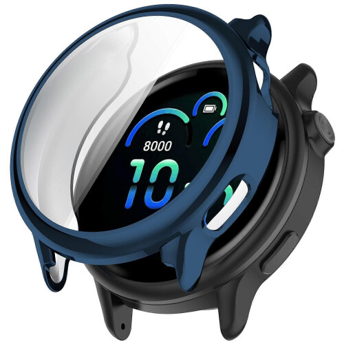 Electroplated TPU Full Coverage Watch Protective Case  compatible with  Garmin Vivoactive 6(,Blue)