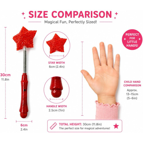 Red Star Magic Wand for Kids Light Up Toy 30cm 1