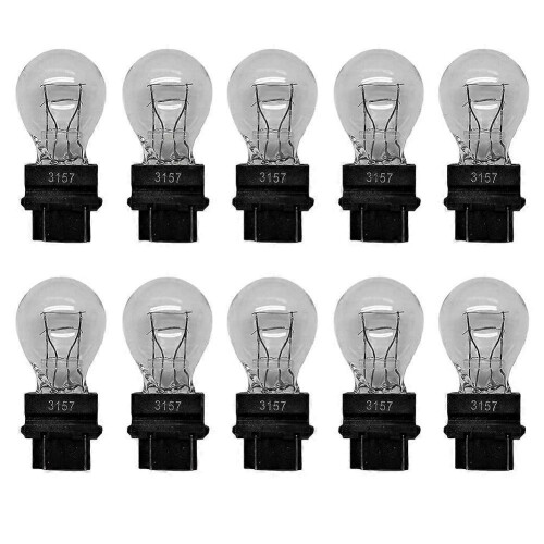 10 Pack 3157 Clear and Amber Tail Signal Brake Light Bulbs