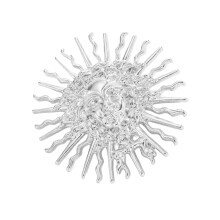 Stilvolle Sonnengottheit-Brosche mit Metallic-Finish,-Silber 1