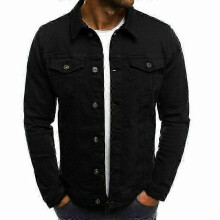 (XL, Black) Mens Denim Jeans Jacket Short Slim Fit!ZZ28