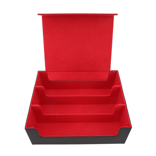 PU Leather Card Deck Box Magnetic 3 Rows