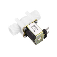 Válvula solenoide de agua normalmente cerrada de 12 V CC, dispensador de válvula solenoide eléctrica de plástico de 1/2 pulgada