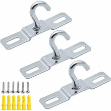3 Pcs Ceiling Hook Base Plate Chandelier Hook Screw Mount Heavy Duty Iron Zinc Plated Pendant (77mm)