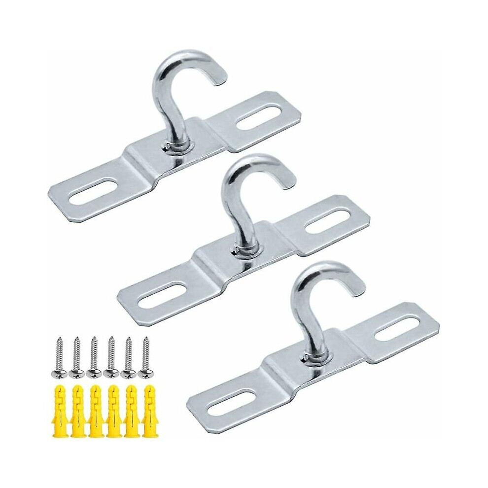3 Pcs Ceiling Hook Base Plate Chandelier Hook Screw Mount Heavy Duty Iron Zinc Plated Pendant (77Mm) 3246980142706