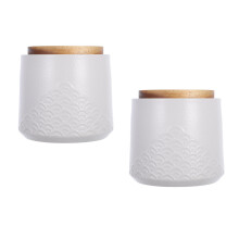 2Pcs Small White Ceramic Pet Cremation Jar with Wood Lid for Memorials