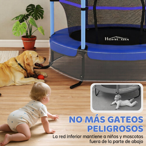 Homcom Cama Elástica Infantil Bicolor 163 x 163 x 190 cm 1