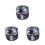 3Pcs Thick Tinplate Tea Leaf Jar Navy Color Sealing Can Storage Tank 3