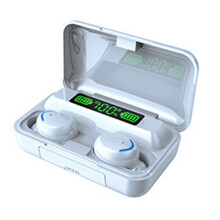 Mini Ear Buds Mic In-Ear Wireless Earphones IPX7 Waterproof Led Display Wireless Earbuds  compatible with  Cycling Running Light Blue(White,)