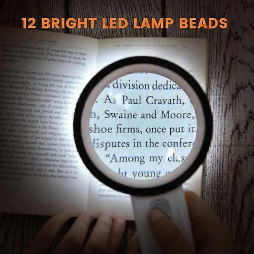 Illuminated Reading Magnifier, 30X Magnifying Glass with 12 LED Lights 2