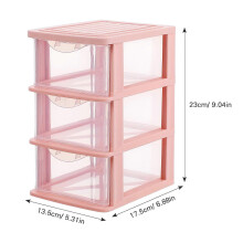 Pink PP Plastic Small Storage with Drawers for Makeup Organization at Home Decor 1Set