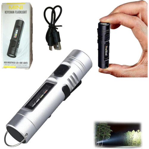 Mini Aluminum Flashlight, USB-C Rechargeable, 3 Modes, Tactical LED for Camping/Emergency – Compatible with USB-C