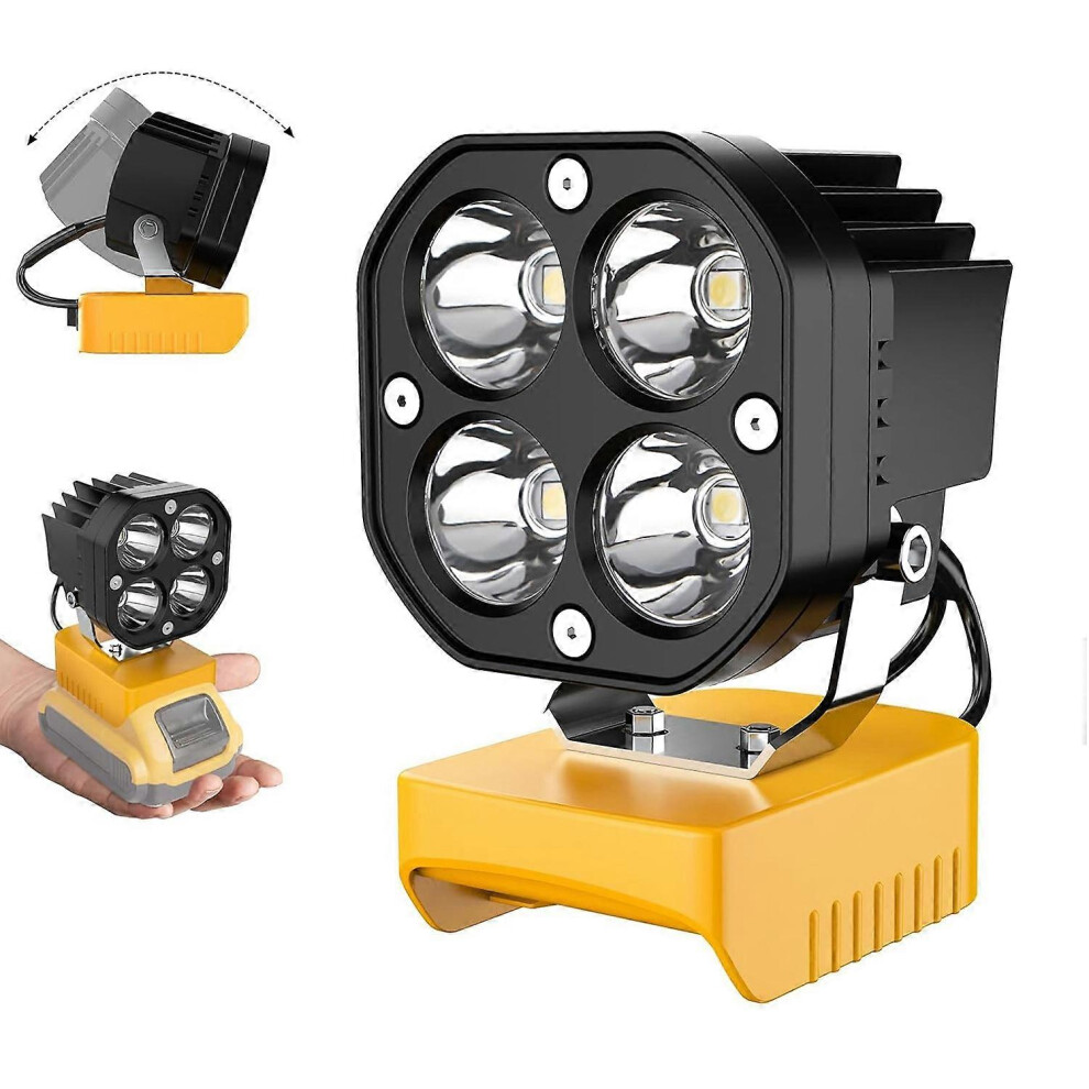 Led Work Light Compatible With 20V Battery,40W 6000Lm Flashlight,Flood Light,20V Battery Cordless Work Light 120Adjustable 3337184312405