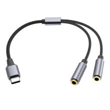 USB C -kuulokkeiden ja -musiikkikaapelin Type-C-uros - 3,5 mm:n naarasliitäntä, kuulokkeiden adapterit, Y-jakajat, kuulokkeet, mikrofonikaapeli
