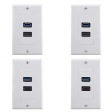 4x 2-Port + USB 3.0 Buchse Wandanschlussdose Erweiterung