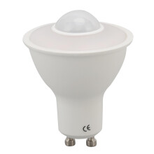 Lâmpada LED GU10 com sensor de movimento infravermelho, 5W, 500LM, para teto, corredor ou varanda, luz branca, AC100-240V, econômica, quente, 3000