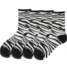 2 pares de calcetines con estampado de cebra, calcetines hasta la pantorrilla, serie de animales, calcetines casuales novedosos.