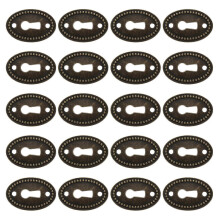 Herrajes para cerradura compatibles con cómodas y gabinetes antiguos, tapa ovalada para cerradura de 3.50 x 2.30 x 0.10 cm, 20 unidades.
