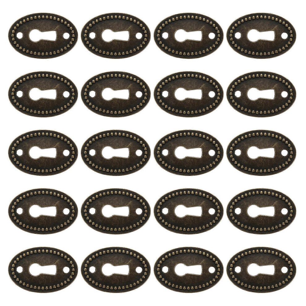 Keyhole Hardware Compatible With Dresser Antique Cabinet Keyhole Cover Oval 3.50X2.30x0.10cm 20Pcs 3143817154225