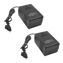 2 convertidores de voltaje de 200 W, compatibles con mer de 220 V a 110 V CA, compatibles con convertidores de voltaje de viaje y enchufes europeos.