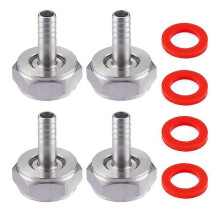 4 raccords de fût de bière en acier inoxydable, kit de connexion pour conduite de bière, écrou hexagonal filetage G 5/8 pouce x 5