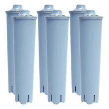 Pacote com 6 filtros de água azuis compatíveis com máquinas de café Jura Clearyl Claris.
