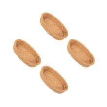 4Pcs Multifunctional Light Brown Woven Fruit and Utensil Basket
