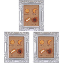 3Pcs Resin Mini Picture Frames Multi-Color Dollhouse Scene Accessories