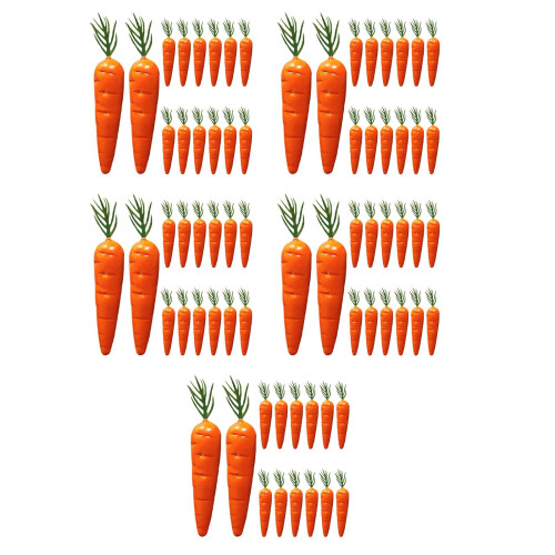 120Pcs Mini Foam Carrots Orange Artificial Vegetable Decor for Easter 2
