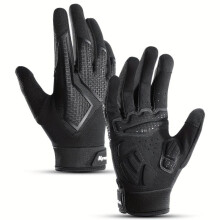 (black, XL) Spring Summer Cycling Gloves Men Women Non-Slip Shockproof Breathable Touchscreen for Outdoor Sports Fitness