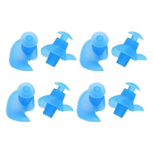 8pcs/4set Swimming Shampoo Bath with Waterproof Silicone Earplugs Comfortable Silicone Earplugs(blue)