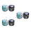 6Pcs Premium Tinplate Tea & Candy Canisters Assorted Colors 3