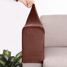 2-Pack Spandex Armrest Covers, Anti-Slip Velvet Slipcovers for Sofas, Recliners & Office Chairs – Compatible with Standard Arms