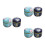 6Pcs Premium Tinplate Tea & Candy Canisters Assorted Colors 4
