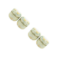 4Pcs Light Yellow Sealed Tinplate Canisters for Tea Candy Storage