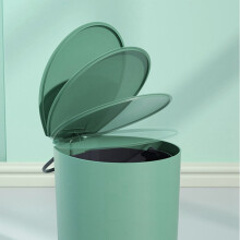 Nordic Style Trash Can with Cover Pedal Mute Slow Drop Anti-Odor for Household Living Room Bathroom Simple()